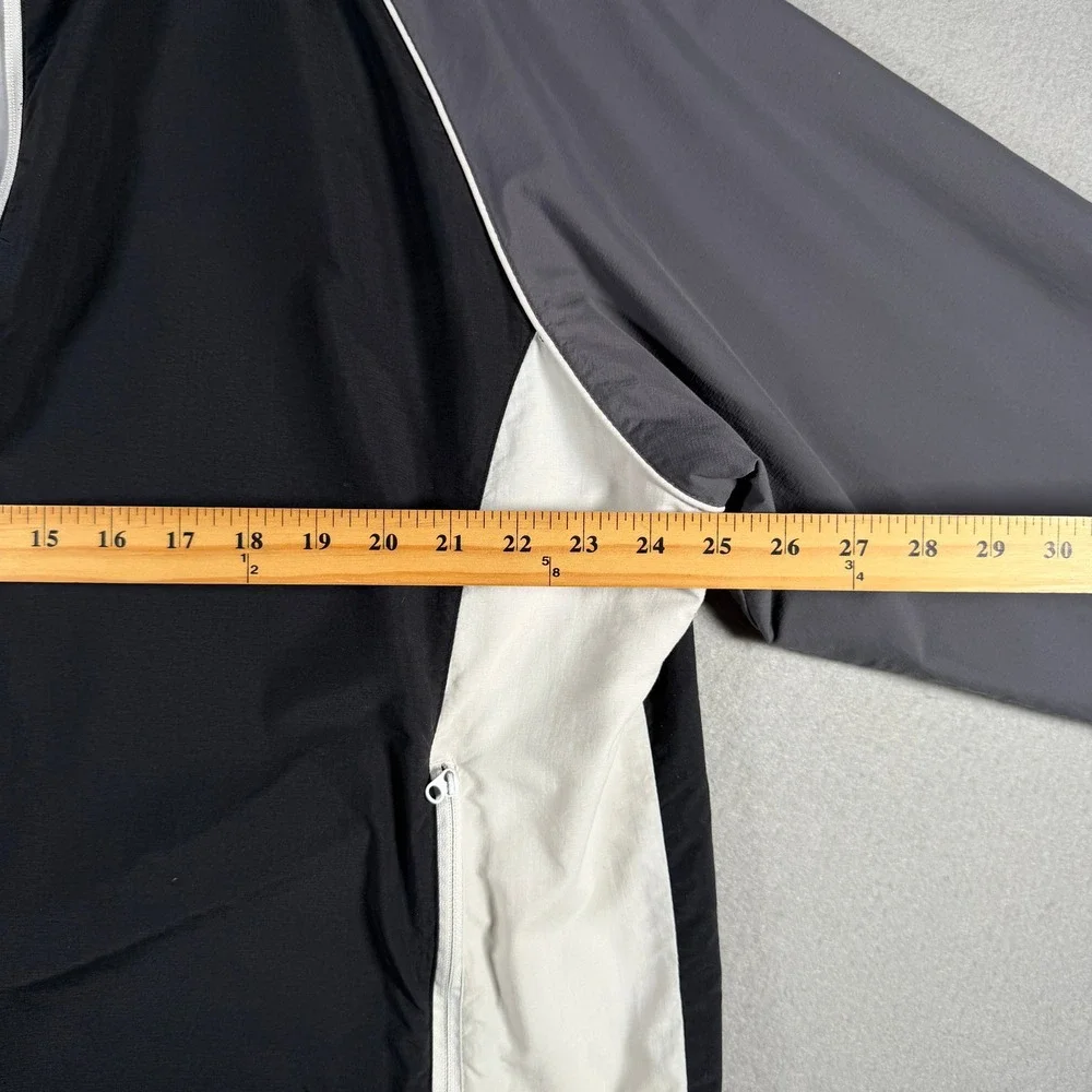 FootJoy Mens XL Half Zip Golf Windbreaker Jacket Black Grey White 1005459